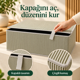 50 × 40 × 20 cm kapaklı çizgili kutu hurç